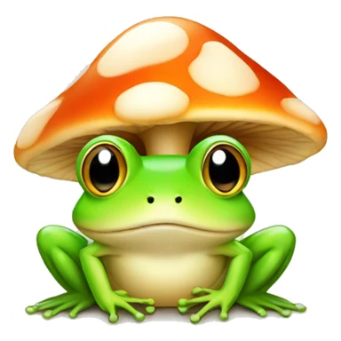 Cute frog on a mushroom  sticker