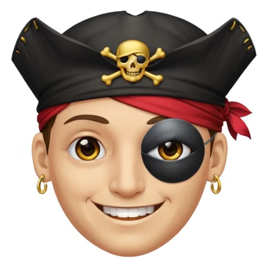 Eye patch pirate with earring, one eye covered
 sticker