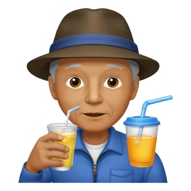 older men drink holder with hat sticker