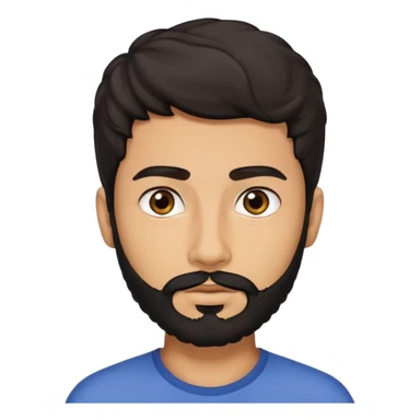 young lightskin Pakistani man with black beard wavy short hair and almond shaped brown eyes and thick eyebrows sticker