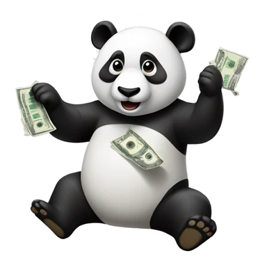 panda robando dinero sticker