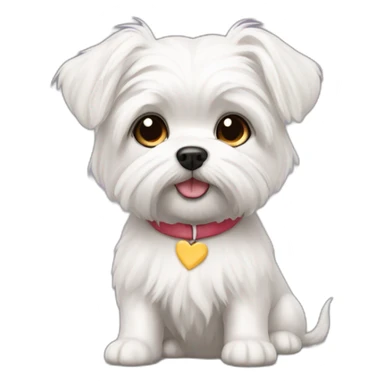 maltese dog short haired love cheese sticker