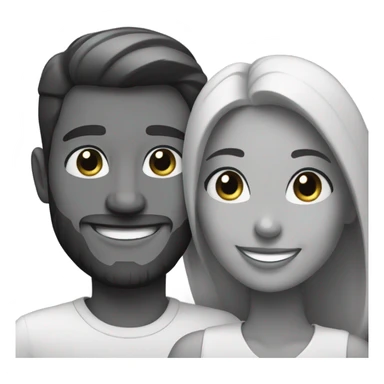 smiling couple in greyscale sticker
