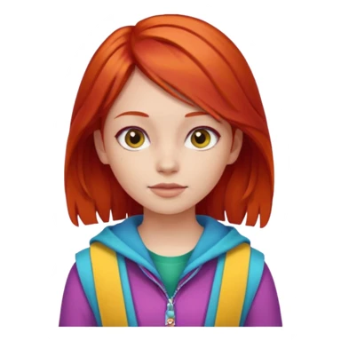 red hair young girl clothing sticker