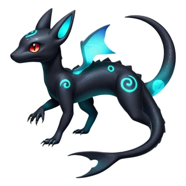 Nebulae Salandit-Umbreon-Fakémon-hybrid-creature (full body)  sticker