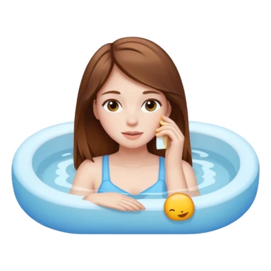 girl with brown hair (not dark, with highlights) with pretty pale skin having relacyjny time sticker