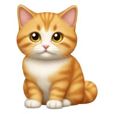 Orange munchkin cat sitting sticker