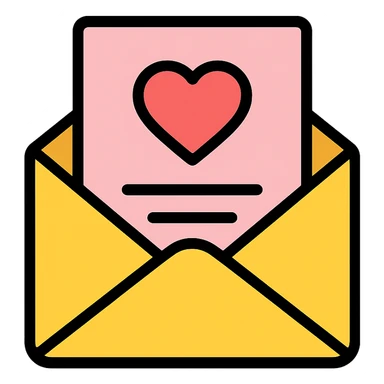 Romantic letter sticker