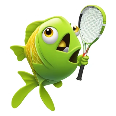 Fish play Tennis  sticker