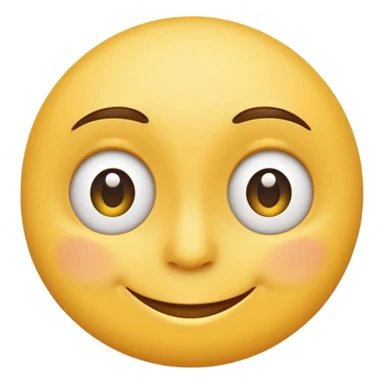 Emoji, yellow round smiling face, curved eyes narrow and snide sticker