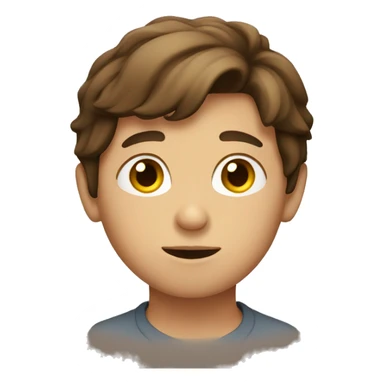 boy with brown hair gazing sticker