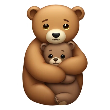 A cute bear hugging another bear  sticker