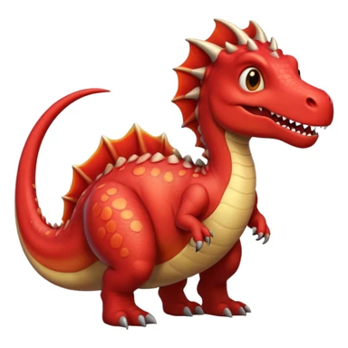 Dinosaur/dragon single scale that is red with the lining being black. sticker