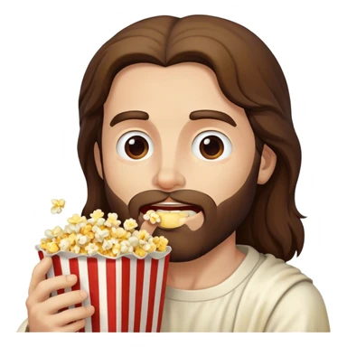 Jesus eating popcorn  sticker