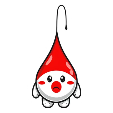 Cute blood drop character with low energy representing anemia sticker