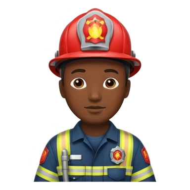 firefighter man dark skin sticker