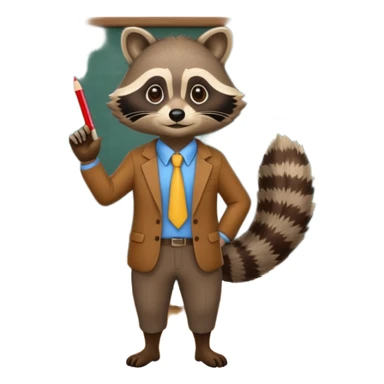 Racoon teacher full body near school board sticker
