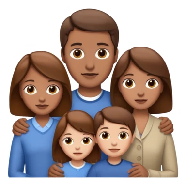 family aill white / browm hair sticker