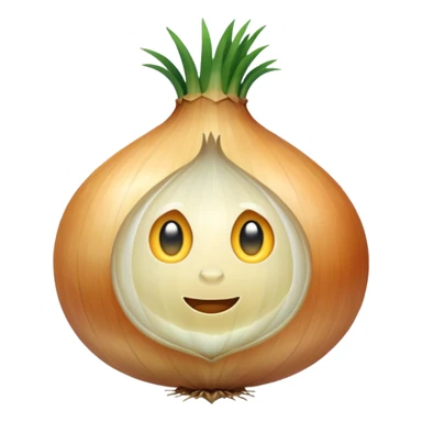 an onion emoji with a window sticker
