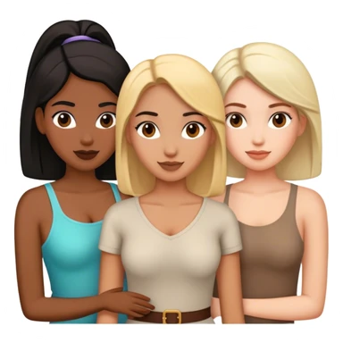 female friends, two are Latin one is black and one is white  sticker