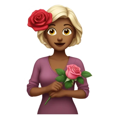 lady with a rose sticker