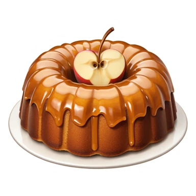 Caramel Bundt cake with apple slices on top  sticker