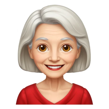 elderly woman with red dress  sticker