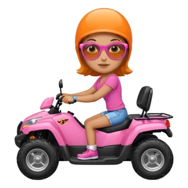 Atv ride girl in orange atv pink top  sticker