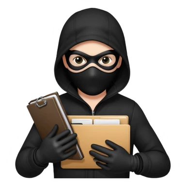 theif stealing documents sticker
