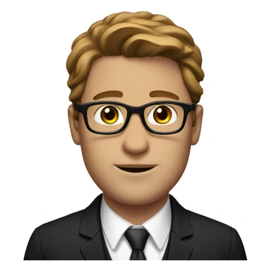 white man with brown hair and glasses in tuxed sticker