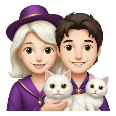 Youmagician couple and their pet cat sticker