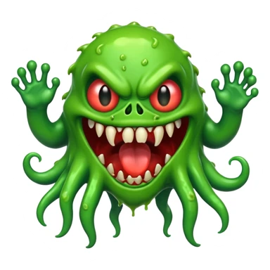 Slime monster. scary sinister. slime attacks. show full body sticker