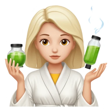 detox facial woman wearing robe sticker