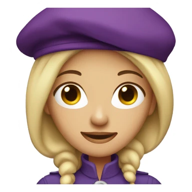 blonde woman in purple beret sticker