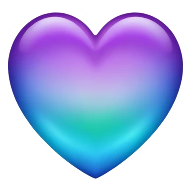 Gradient purple indigo blue cyan green heart sticker