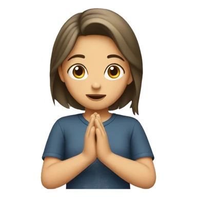 Girl showing hands asking hug sticker