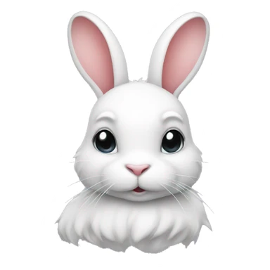 White rabbit with ribbon sticker