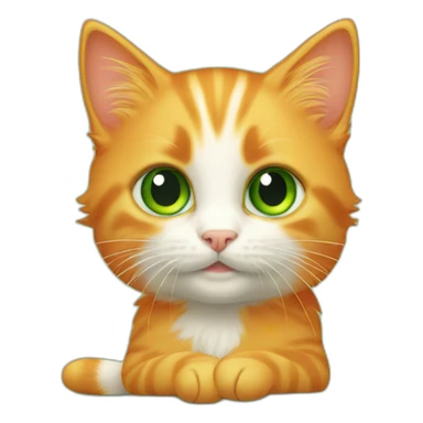 Orange kitten with green eyes sticker
