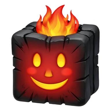 burning coal square sticker