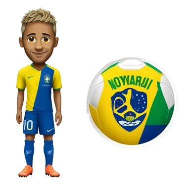 Realistic Emoji from the Soccer Player Neymar Jr. with Brazil Soccer Shirt sticker