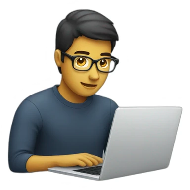 person using laptop sticker