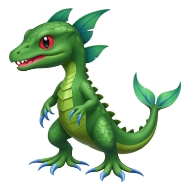 Swampy seaweedy Axew-Grovyle-Inteleon-fusion (full body) sticker