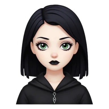 Goth girl black hair sticker