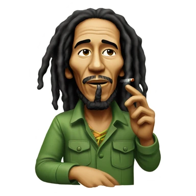 bob marley smoking joint sticker