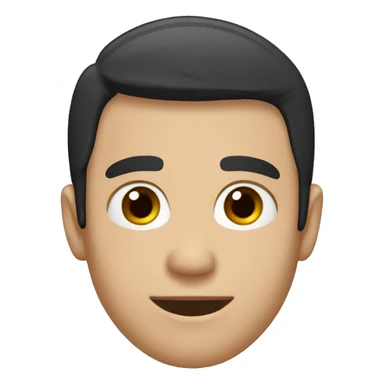 guy, short black hair, brown eyes, adult, no mustache, no beard, shoulder-length sticker