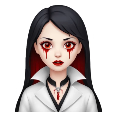Women Vampire withwhite coat dress and eyes should be red with blood sticker