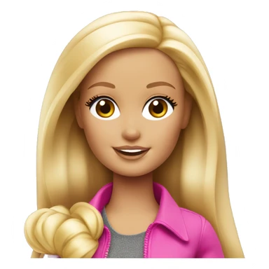 Blonde girl Barbie with laptop  sticker