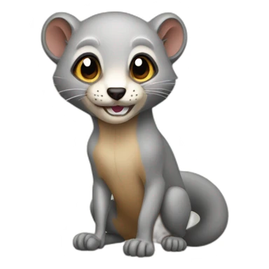 weasel with muscle sticker