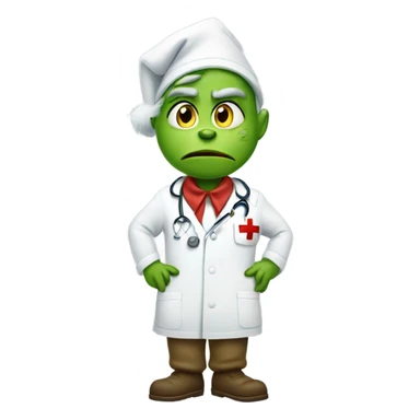 Grinch dressed like nurse sticker
