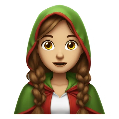 Red riding hood big light green eyes long brown hair with hightlights sticker
